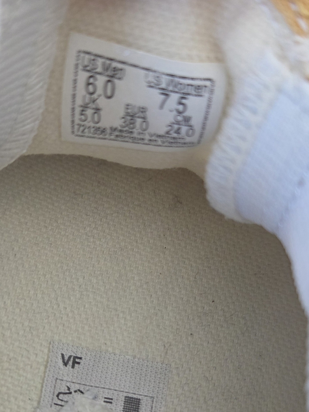Vans Classic Slip-On Checkerboard Shoes - Yellow/White Womens 7.5 *See Callout - Picture 6 of 9